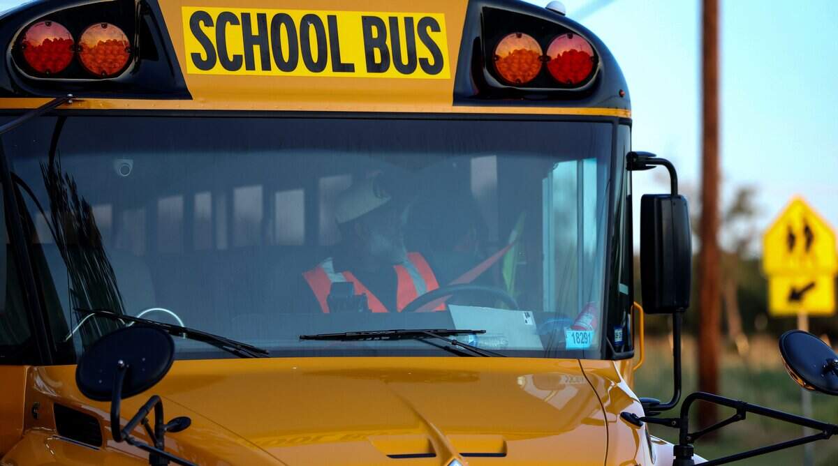 Bus driver Kenneth Meeks drops off students at W.M. Green Elementary School during the first day of school on Monday, Aug. 10, 2026, in Fort Worth.